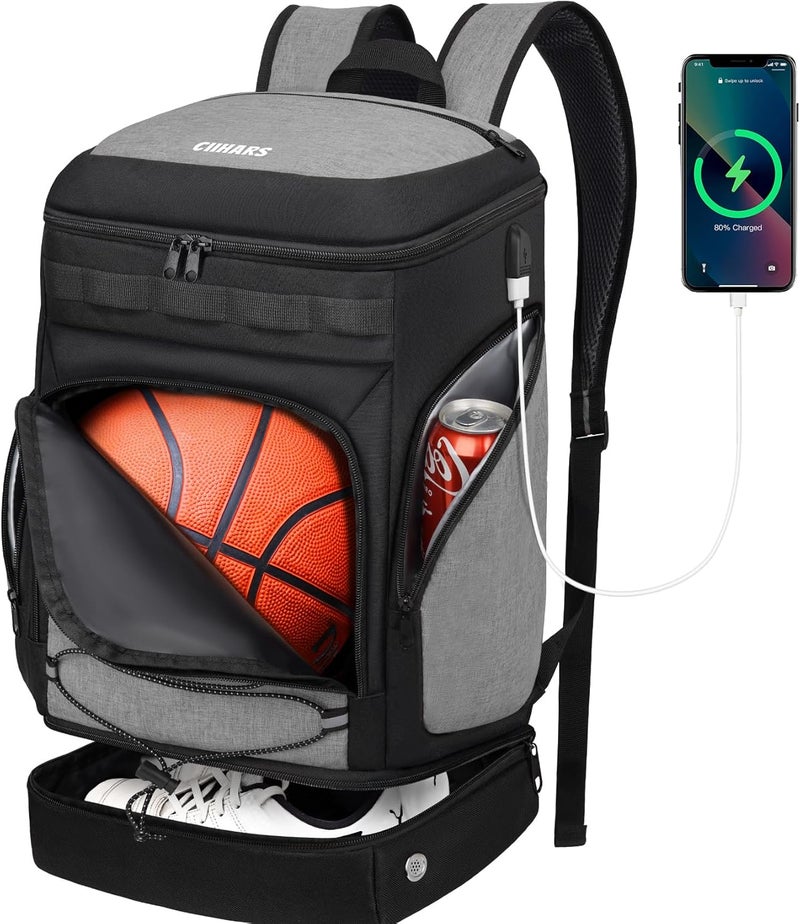 Ciihars Basketball Backpack Bag Large Sports Bag with Separate Ball holder & Shoes compartment, Best for Basketball, Soccer,Volleyball,Gym - Image 1